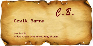 Czvik Barna névjegykártya