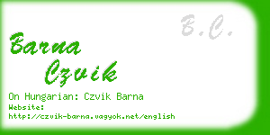 barna czvik business card